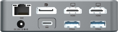 Docking LevelOne Conceptronic DONN25G, USB 3.2 Gen 2, 15 në 1, DisplayLink, 100W, argjendi