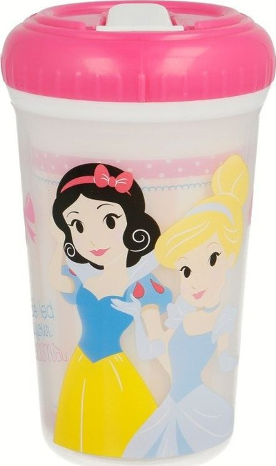 Gotë plastike Princess, me gojëz, 320 ml, rozë shumëngjyrëshe