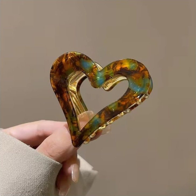 Kapëse flokësh ECarla SP341ZIE, metal, 6 cm, kafe