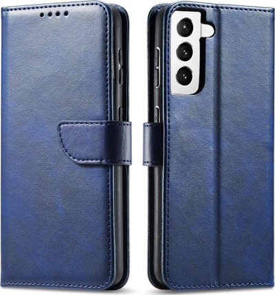 Mbulesë telefoni Samsung Galaxy S22 Ultra, lëkurë eko, me kapak magnetik, blu