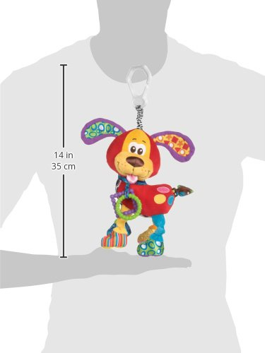 Lodër karroce Playgro Pooky Puppy, lodër me shqisa për beba, me unaza për dhëmbë, shumëngjyrëshe