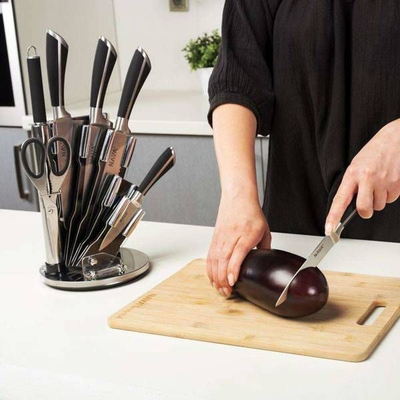 Set thikash kuzhine NAVA Acer, 7 copa, çelik inox, argjend me të zi