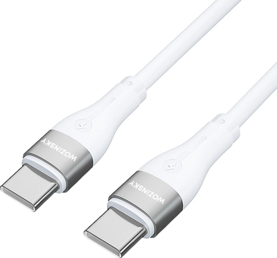Kabllo USB Wozinsky WSTCC2, USB-C në USB-C, 2 m, 65W, e bardhë