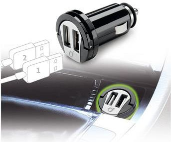 Karikues makine Interphone USB Car Charger, 2 porta USB, i zi