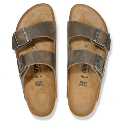 Машки сандали Birkenstock Arizona, обоена кожа, Faded Khaki Green
