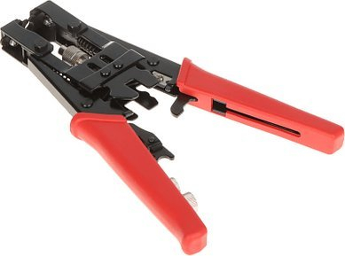 Клешта за кримпување за коаксијални конектори HT-5082R, за BNC RCA F, метална, црвена
