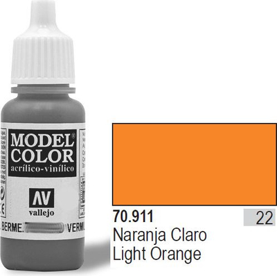 Bojë akrilike Vallejo Model Color Light Orange, 17ml, mat, portokalli e çelët