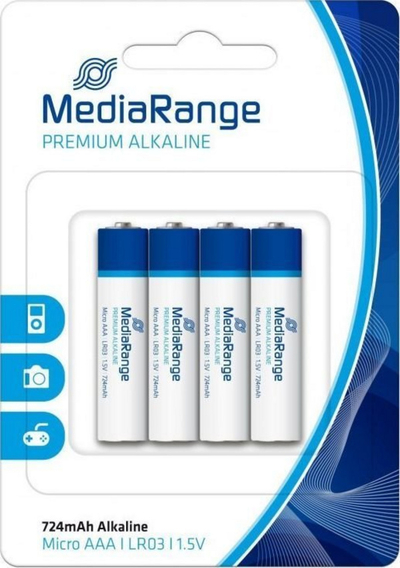 Bateri alkaline MediaRange AAA R03, 4 copë