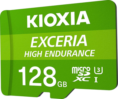Kartë memorie microSD Kioxia Exceria High Endurance, 128GB, microSDXC UHS-I Class 10 U3, e gjelbër