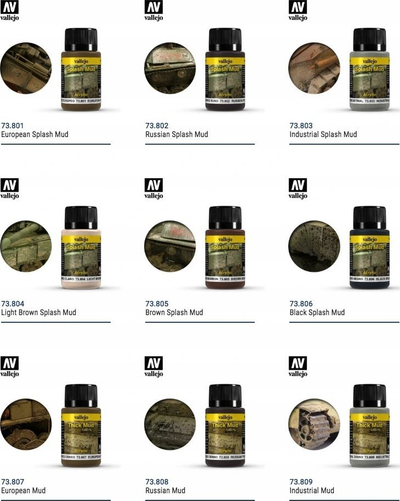 Efekt moti Vallejo Russian Thick Mud, 40ml, baltë e trashë