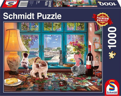 Puzzle Schmidt Spiele At the Puzzle Table, 1000 copa, shumëngjyrësh