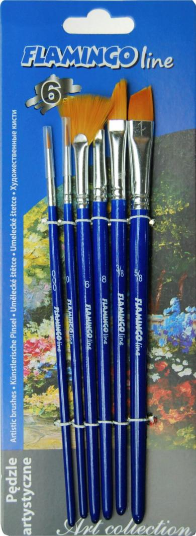 Set furçash artistike Hasta Art Collection PA-05, 6 copë, qime sintetike, shumëngjyrëshe
