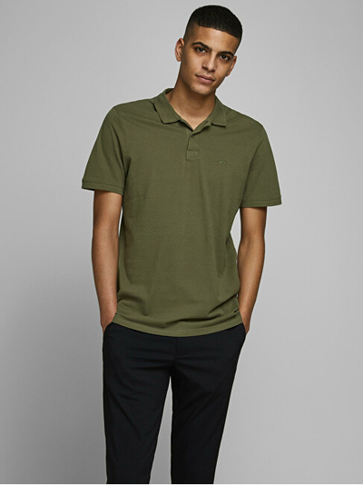 Maicë polo Jack&Jones JJEBASIC Slim Fit, e gjelbër