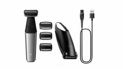 Trimmer trupi Philips Bodygroom Series 5000 BG5021/15, Wet &amp; Dry, i zi argjendtë