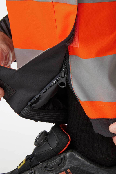 Pantallona dimri Helly Hansen Workwear Alna 2.0, klasa 1, portokalli me të zeza