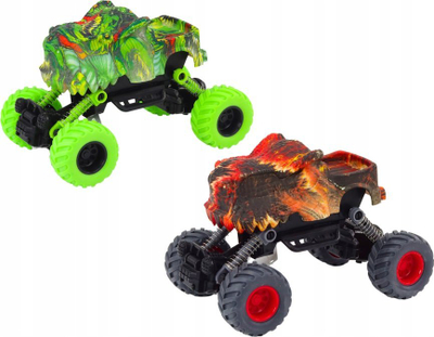 Makine lodër dinosaur, me friksion, off road, e kuqe ose jeshile