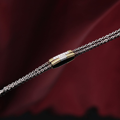 Byzylyk për femra Trussardi T-Logo TJAXC27, 19 cm, e argjendtë/e artë