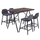 Set 5 pjesësh me stativ dhe stol mesatar lartësi (HM8578), gri
