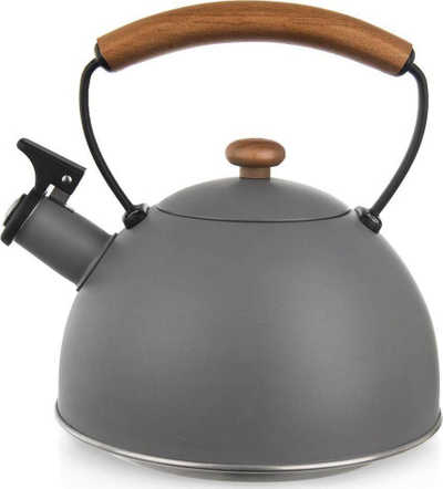 Çajnik inox Orion Wooden, 2.9L, me bilbil, gri e errët