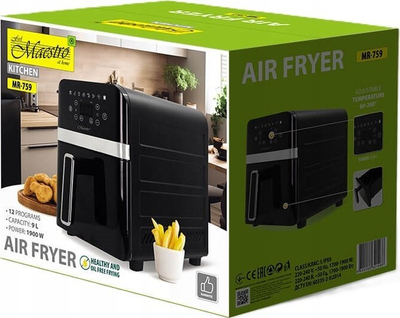 Fritezë me ajër Maestro MR-759, 9L, 1900W, e zezë