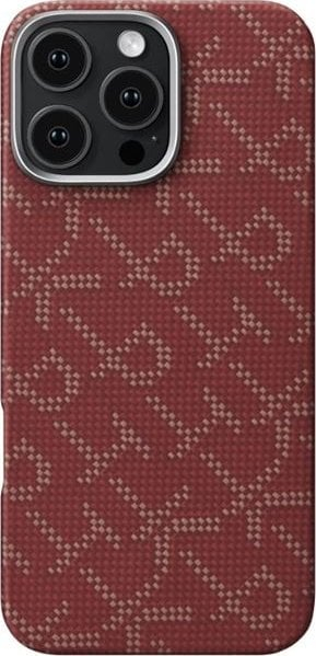 Mbështjellës telefoni PITAKA Tactile Woven Case PTK, për iPhone 16 Pro, kuq me ari