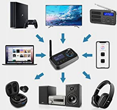 Adaptor audio Bluetooth ART BT-17, dërgues edhe marrës, me AUX edhe optik, ngjyrë e zezë