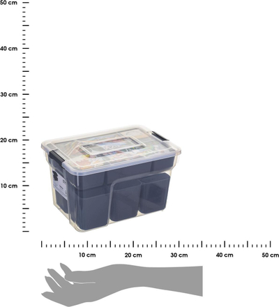 Kuti organizuese 5five Plastic container with lid, 8L, me ndarje, transparente