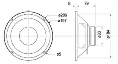 Woofer Podspeakers Visaton VS-W200/4, 50W, 4 Ohm, i zi