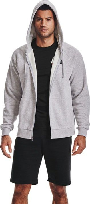 Bluzë me kapuç Under Armour Rival Fleece FZ M 1357111, për burra, me zinxhir komplet, gri e hapur