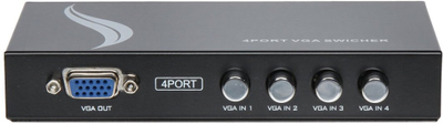 Ndërrues VGA Abitelax VGA SW 4/1, 4 në 1, manual, gri