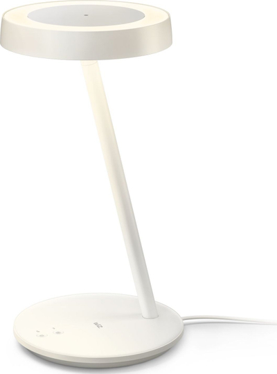 Llambë tavoline WiZ Portrait LED, smart me Wi‑Fi, unazë drite CCT, e bardhë
