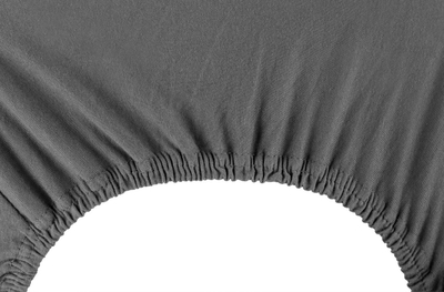 Çarçaf shtrati me lastik DecoKing Nephrite Jersey, 180-200x200x30 cm, pambuk, ngjyrë grafit anthracite