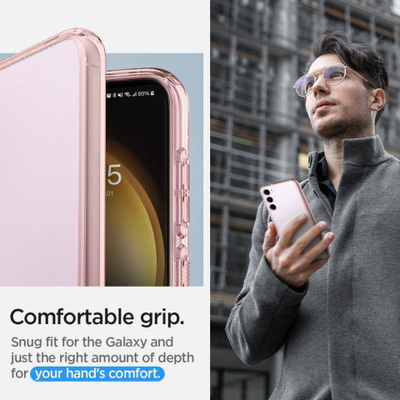Mbrojtëse telefoni Spigen Ultra Hybrid për Samsung Galaxy S23, transparente rozë