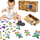 Puzzle druri edukativ Wooden Puzzle Bears Puz-12141, me arusha, në kuti druri, shumëngjyrësh
