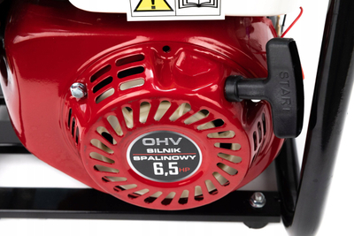 Pompë uji me benzinë OHV, 2", 7HP 600L/min, kuqe e bardhë