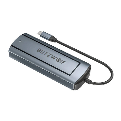 Adapter HUB USB C BlitzWolf BW Neo TH13, 6 në 1, 4K, 100W, argjendtë
