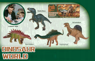Lodër figura dinosauri Maksik HY621, set me 4 copë, të mëdhenj, shumëngjyrësh