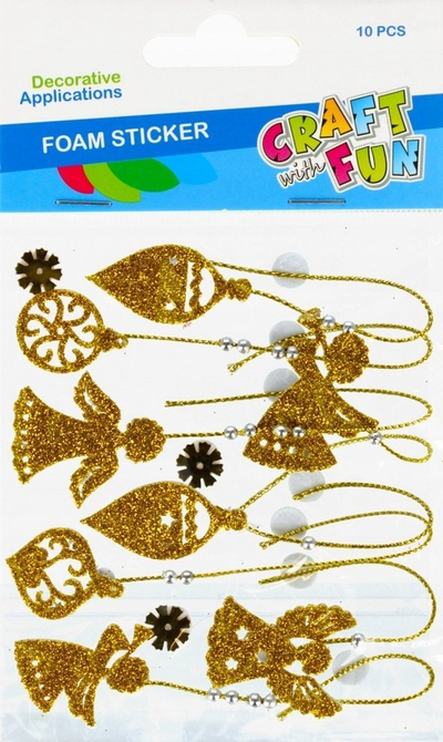 Ngjitëse dekorative Craft with Fun 480834, për Krishtlindje, shkumë me shkëlqim, në ngjyrë ari edhe argjendi