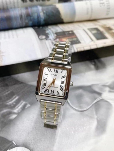 Orë dore Casio Collection LTP-V007SG-9BUDF, kuarc, çelik inox, argjend me ari