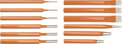 Set shpuese dhe dalta Neo (33-062), 12 copë, portokalli