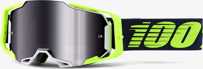 Syze moto 100% ARMEGA DEKER, lente Mirror Silver, kornizë e verdhë