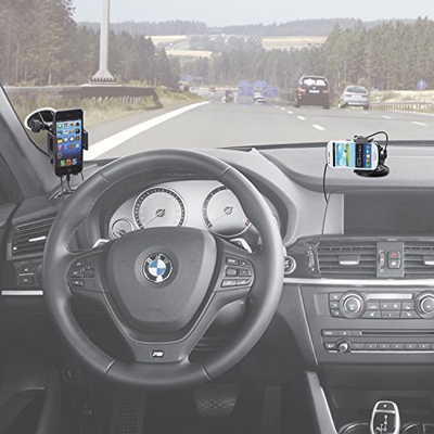Држач за телефон за автомобил IGRIP Universal Charging Dock, со полнач, со вакуум, црн