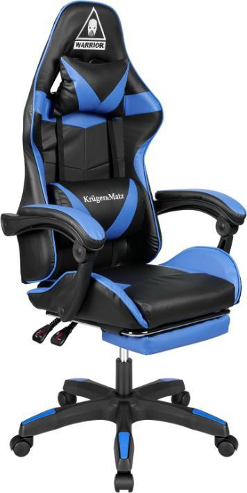 Karrige gaming Kruger&amp;Matz GX-150, lëkurë ekologjike, me mbështetëse për këmbë, blu