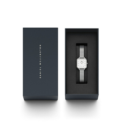 Orë dore për femra Daniel Wellington Quadro Studio 22x22 DW00100521, e argjendtë