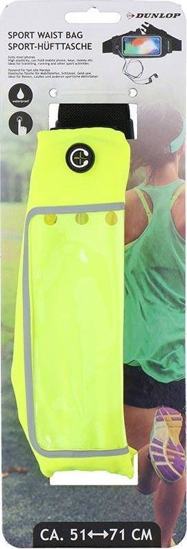 Çantë mesi sportive Dunlop, për telefon, që s’e merr uji, jeshile fluo
