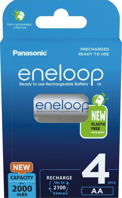 Bateri të rikarikueshme Panasonic Eneloop AA, 2000mAh, set 4 copë