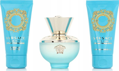 Set parfum Versace Dylan Turquoise pour Femme, EDT 50ml, xhel dushi dhe body gel