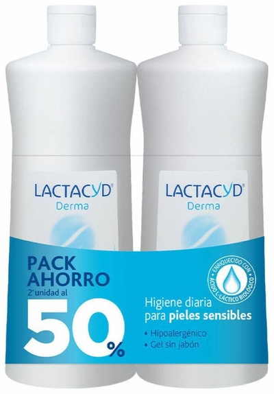 Xhel dushi Lactacyd Derma, set 2x1000ml, për lëkurë të ndjeshme