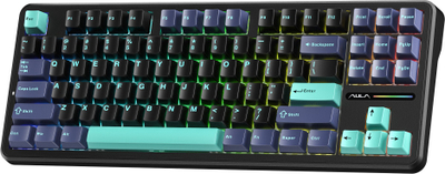 Механичка тастатура AULA F87Pro, три-режимска безжична, 87 копчиња, црна