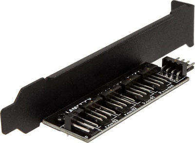 Хаб за вентилатори PWM Lamptron SP501, PCI држач, 4 порти, црн